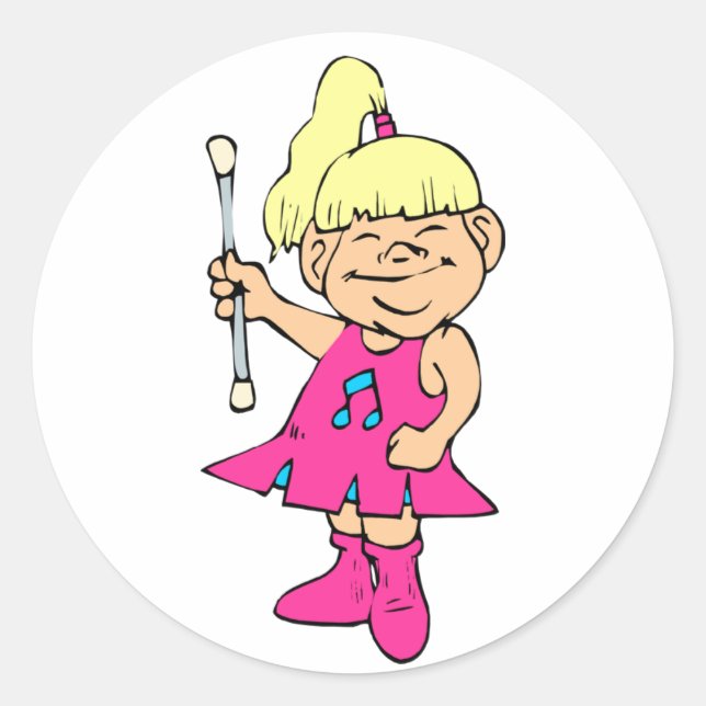 Baton Twirler Classic Round Sticker (Front)