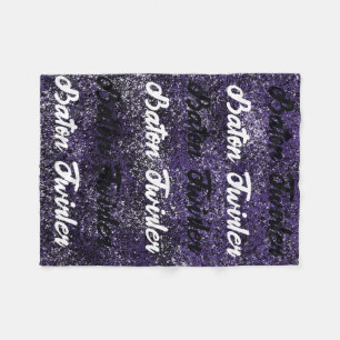 Baton Twirler  Fleece Blanket Purple Splatter