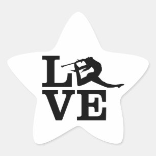 Baton Twirler Love Typography Sticker