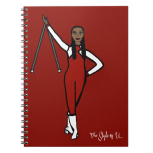 Baton Twirler Red White Accent B Notebook