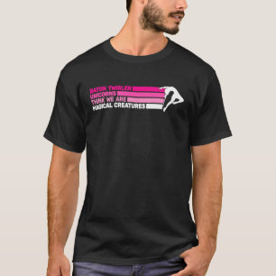 Baton Twirler Unicorns Think Baton Twirling retro T-Shirt