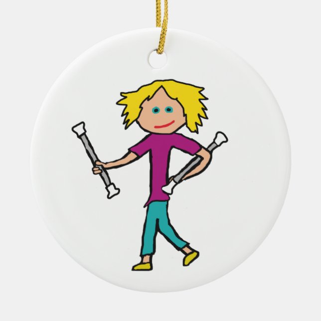 Baton Twirling Ceramic Tree Decoration (Front)