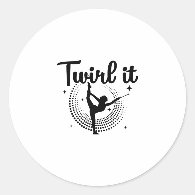 Baton Twirling| Dancing Majoret Dance Gift Classic Round Sticker (Front)