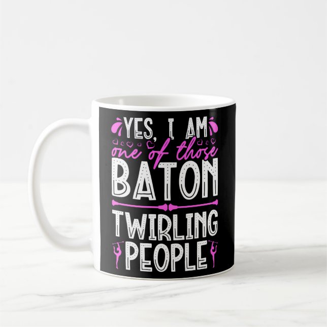 Baton Twirling People Twirler Majorette Dance Gymn Coffee Mug (Left)