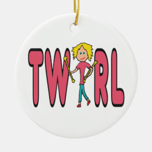 Baton Twirling Twirl Ceramic Tree Decoration