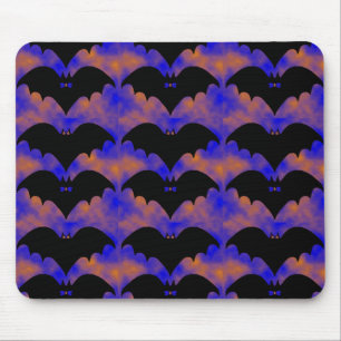 Bats And Bows Blue Orange Mouse Mat