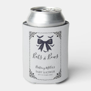 Bats and Bows Halloween Baby Shower Gothic Can Cooler