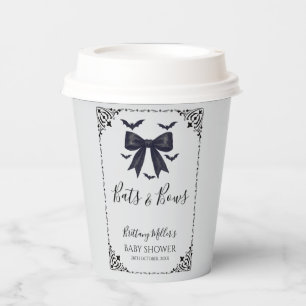 Bats and Bows Halloween Baby Shower Gothic Paper Cups