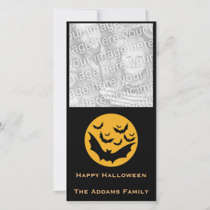 Bats and Moon Halloween Holiday Card
