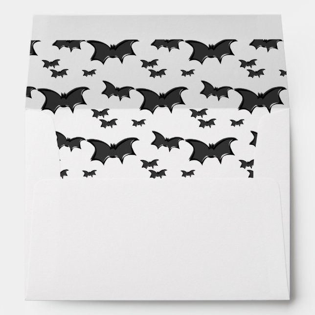 Bats and Moon Halloween Return Address Envelope (Back (Bottom))