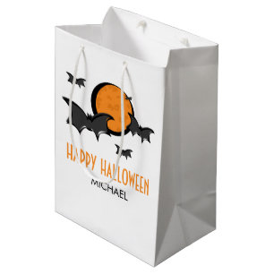 Bats and Moon Halloween Treat Gift Bag