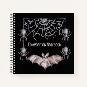 Bats and Spiders Spooky Goth Notebook