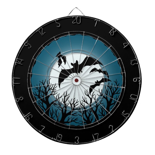Bats and Trees Against the Moon Dartboard (Front)
