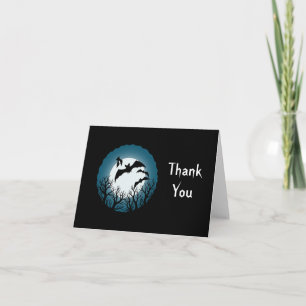 Bats and Trees Against the Moon Thank You Card