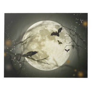 Bats By the Moon on Halloween Notepad