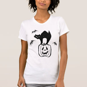 bats cat pumpkin halloween T-Shirt