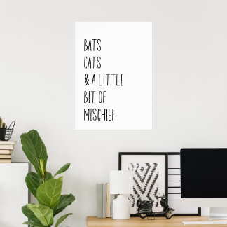 Bats cats & a little bit of mischief  poster