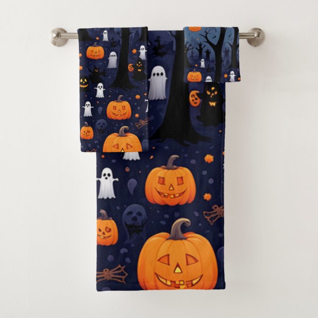 Bats & Cats: Halloween Kitchen Towel Set (Insitu)