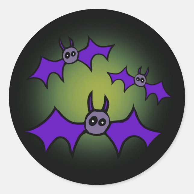 Bats! Classic Round Sticker (Front)