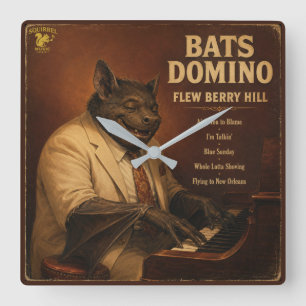 Bats Domino: a Parody Square Wall Clock