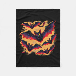 Bats Flying Halloween Creepy Night Fall Fun Tee Fleece Blanket