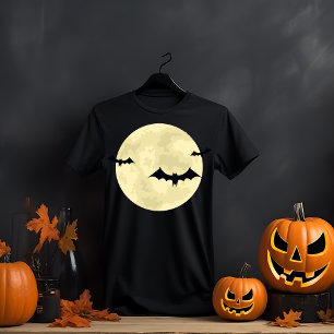 Bats Flying Halloween Moon T-Shirt