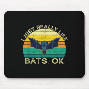 Bats Funny Animal Quote With Vintage Shape Design Mouse Mat