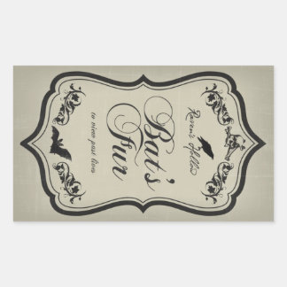 Bat's Fur Halloween Jar Sticker Label