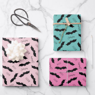 Bats Halloween Party Wrapping Paper Sheet