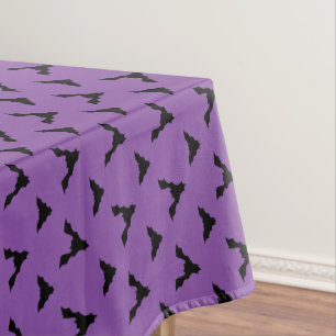 bats halloween purple tablecloth