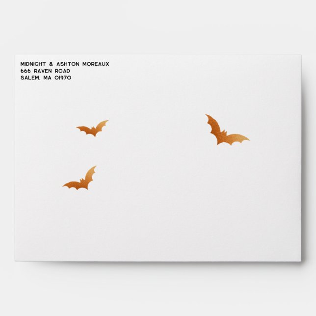 Bats Halloween Wedding Save The Date Envelope (Front)