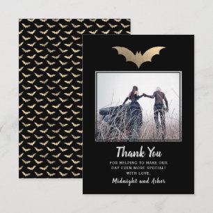 Bats Halloween Wedding  Thank You Card