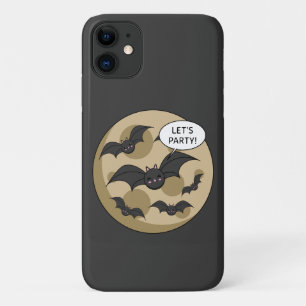 Bats Having Party on Full Moon iPhone 11 Case