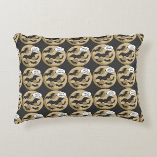 Bats Having Party on Full Moon Decorative Cushion