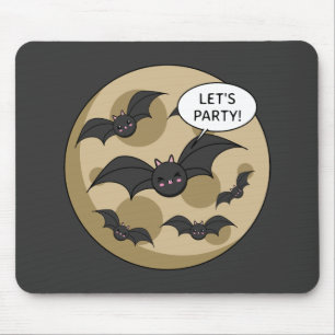 Bats Having Party on Full Moon Mouse Mat