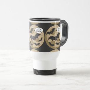 Bats Having Party on Full Moon Travel Mug