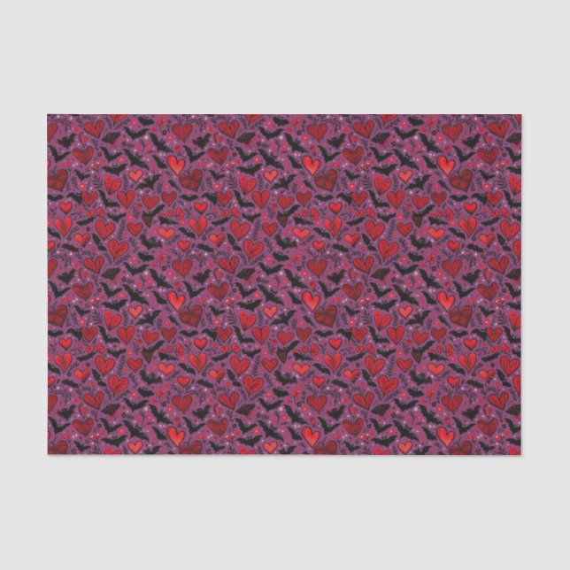 Bats & Hearts Tissue Paper (Front)