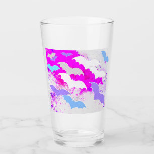 Bats In Flight Pastel Pink Glass
