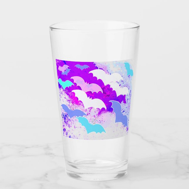 Bats In Flight Pastel Purple Glass (Front)