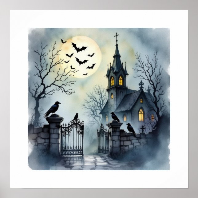 Bats in the Belfry - Crows on the Gate *AI Fantasy Poster (Front)
