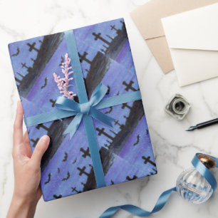 Bats in the Graveyard Halloween Wrapping Paper