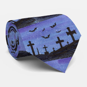Bats in the Graveyard Neck Tie