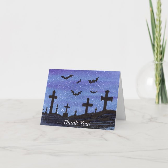 Bats in the Graveyard Thank You Card (Front)