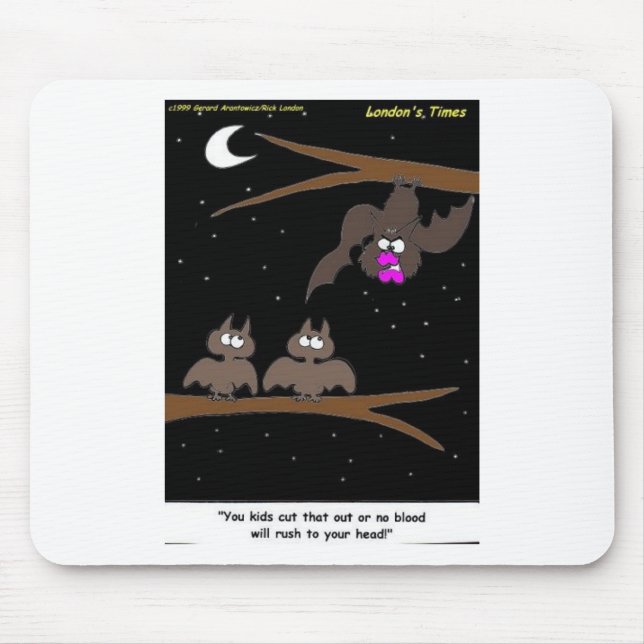 Bats Making Mistakes Funny Halloween Gifts Mouse Mat (Front)