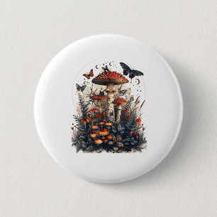 Bats N Mushroom Moon Goblincore 6 Cm Round Badge
