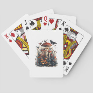 Bats N Mushroom Moon Goblincore Playing Cards