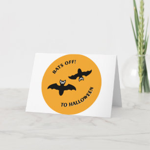 Bats Off To Halloween Orange Circle Card
