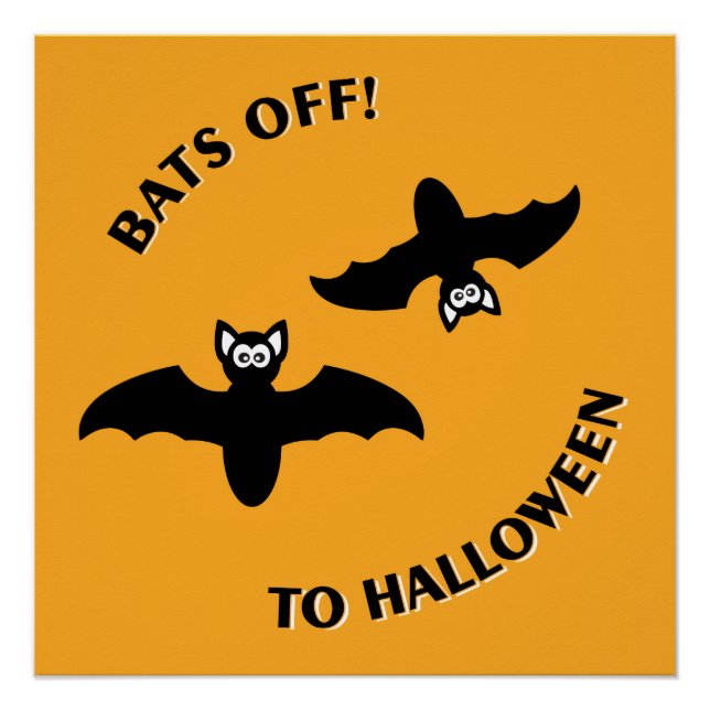 Bats Off To Halloween Orange Poster (Front)