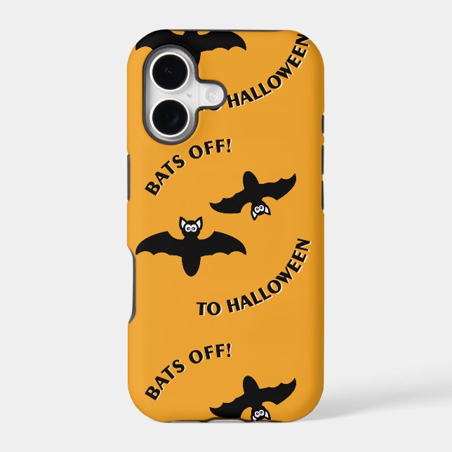Bats Off To Halloween Orange Square (Back)