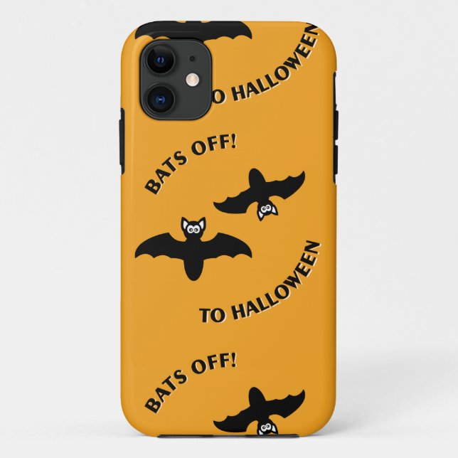 Bats Off To Halloween Orange Square Case-Mate iPhone Case (Back)